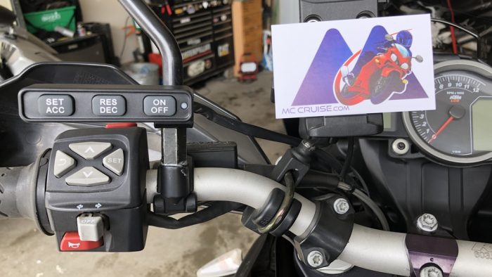 MCCruise TBW Aftermarket Cruise Control Installed on a Motorcycle