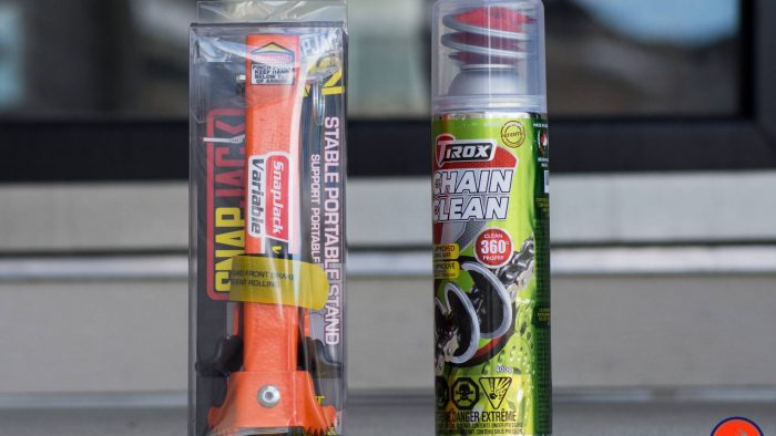 SnapJack Variable V2 in New Packaging, Tirox Chain Cleaner Can