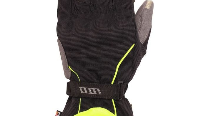 Rukka Virium Gore-Tex X-Trafit Gloves Color Alternative in Hi Visibility Yellow Left Glove Full View