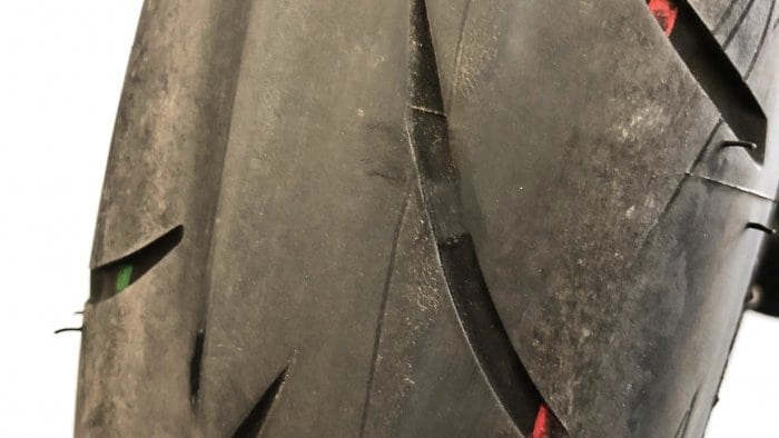 2018 Kawasaki Ninja H2SXSE front Bridgestone Battlax tire.