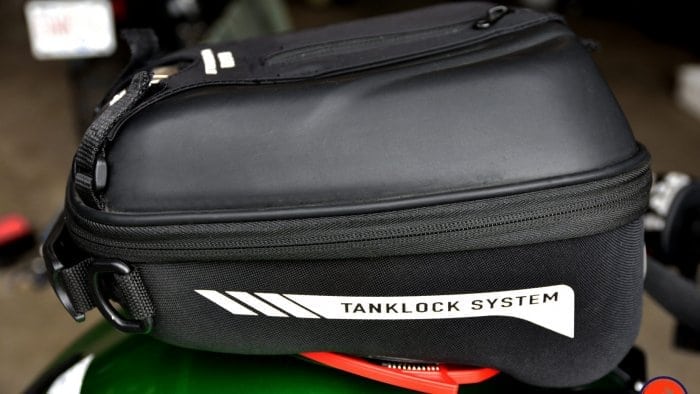 Givi ST602 tank bag installed on a 2018 Kawasaki Ninja H2SXSE.