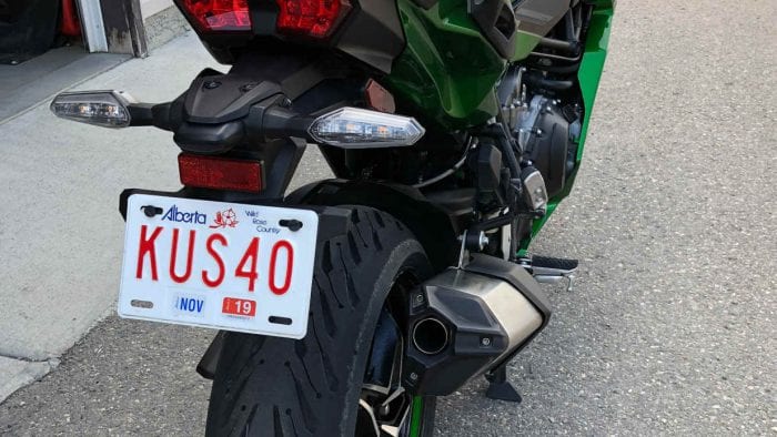 Michelin Road 5 rear tire installed on a Ninja H2SX SE.