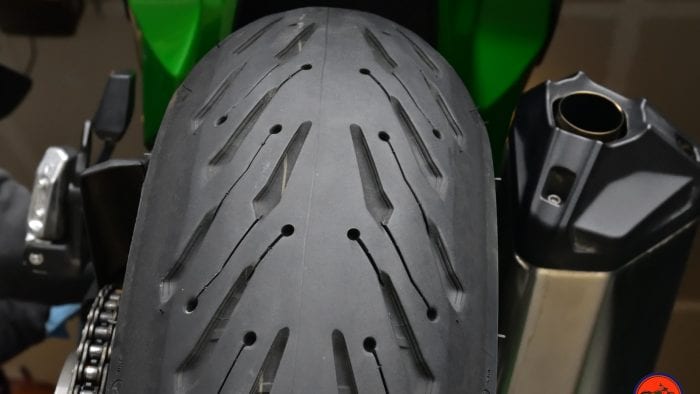 Michelin Road 5 rear tire.