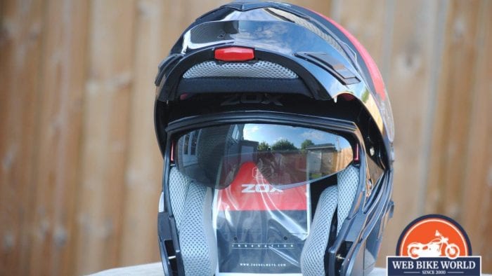 ZOX Brigade SVS Solid Helmet Visor up frontal view