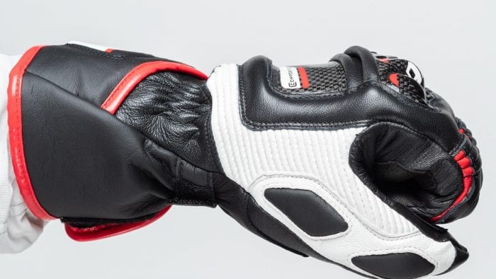 Dainese D1 Druid Long Gloves side view closed fist fit