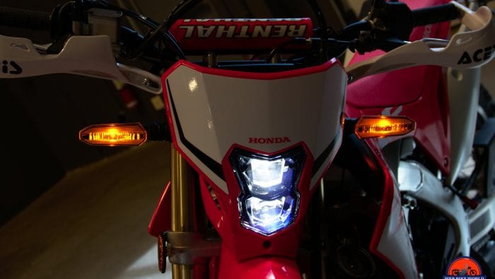 Front headlight on a 2019 Honda CRF450L