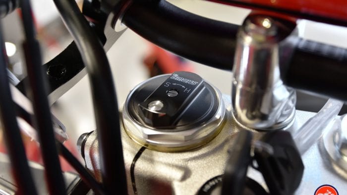 Front fork adjuster on a 2019 Honda CRF450L