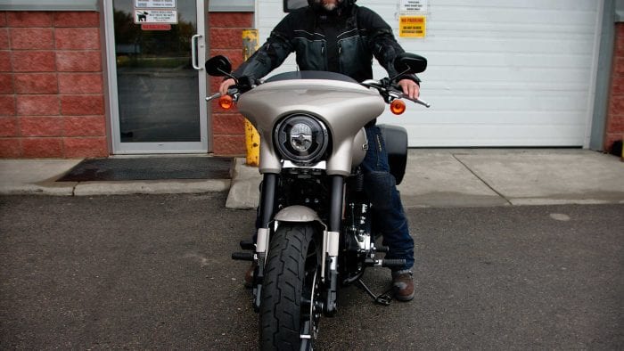 Me riding a 2018 Harley Davidson Sport Glide.