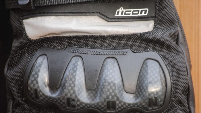 ICON Patrol Waterproof Gloves injected thermoplastic knuckles
