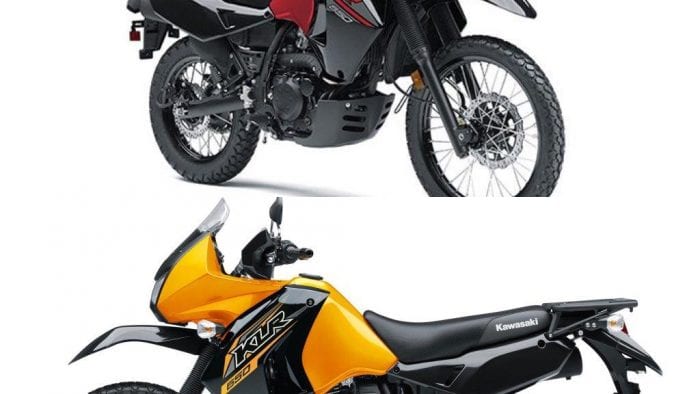 Two Kawasaki KLR650 models