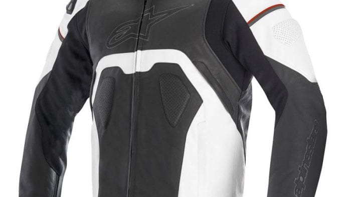 Alpinestars Core Leather Jacket in black and white