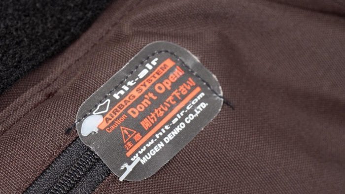 Hit-Air MLV-C Motorcycle Vest Airbag Tag