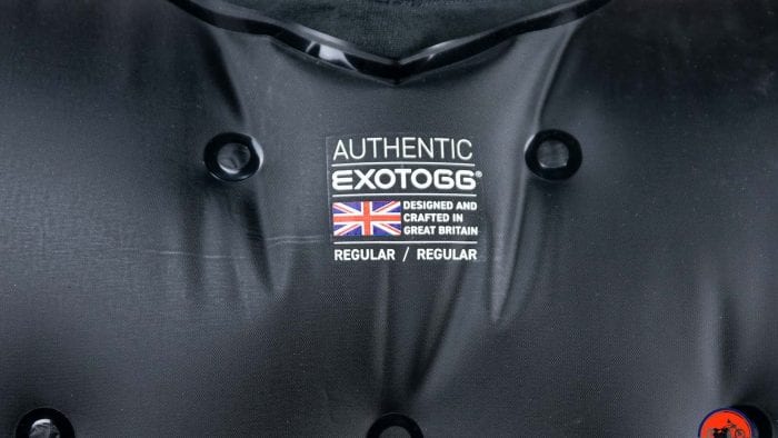 The Exotogg label saying Made in Great Britain.
