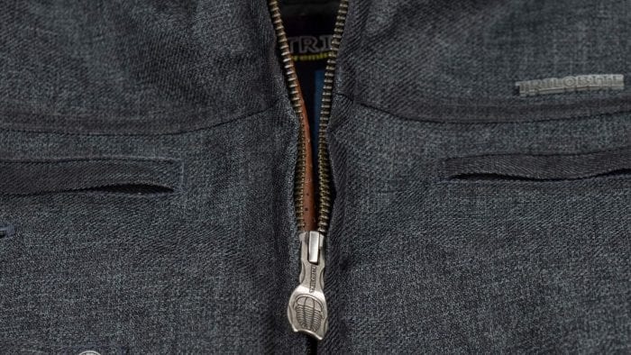 Trilobite Ace Jacket zipper closeup