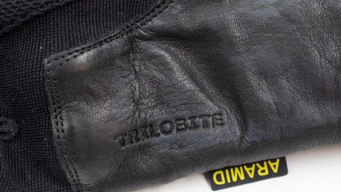 Trilobite name embossed in the Comfee gloves leather