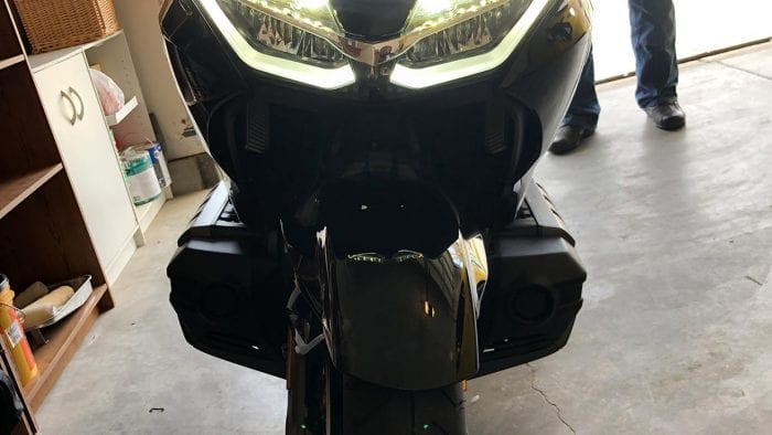 Headlights on the Honda Gold Wing DCT.