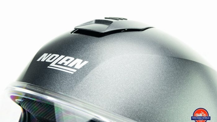 Top vent on the Nolan N100-5 helmet with N-Com B901L installed.