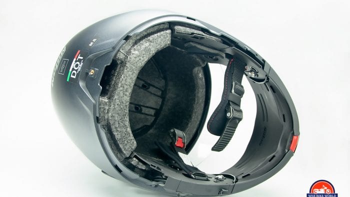 Liner removed from the Nolan N100-5 helmet with N-Com B901L installed.