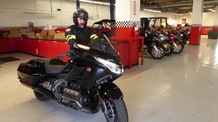 Me picking up the Honda Gold Wing DCT.