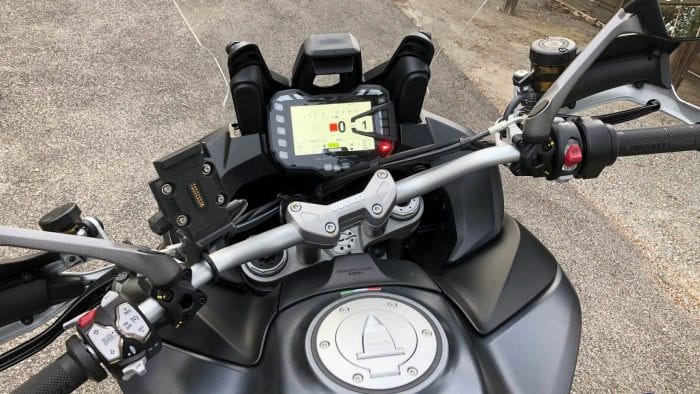 2019 Ducati Multistrada 1260S dash and handlebars.