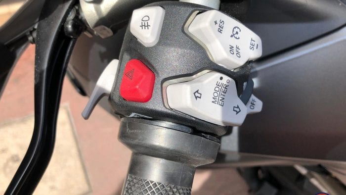2019 Ducati Multistrada 1260S left handlebar controls.