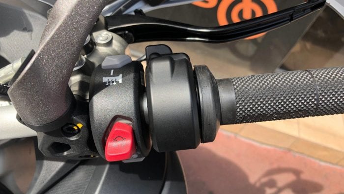 2019 Ducati Multistrada 1260S right handlebar controls.