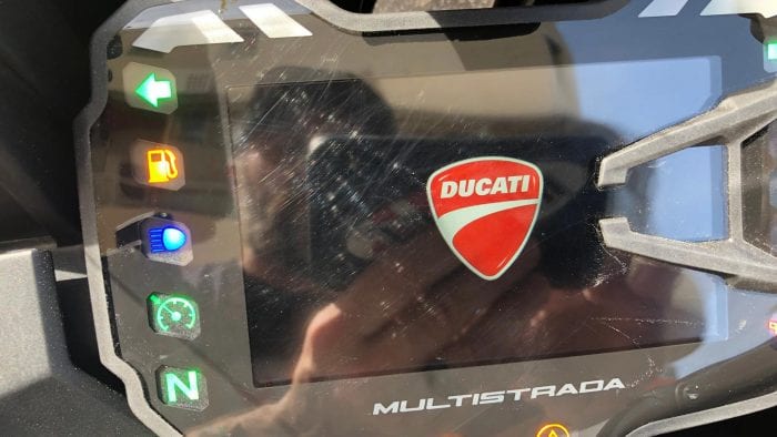 2019 Ducati Multistrada 1260S scratched display.