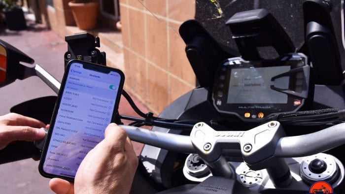 Pairing an iPhone with the 2019 Ducati Multistrada 1260S