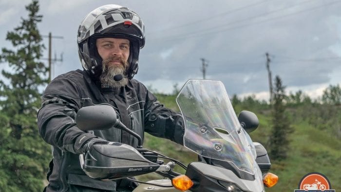 Me wearing the Bell SRT Modular Helmet with chinbar raised.