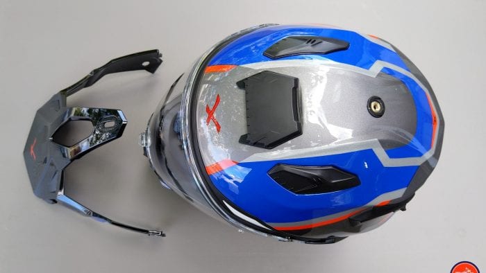 NEXX X.Wed2 X-Patrol Helmet top view with peak removed