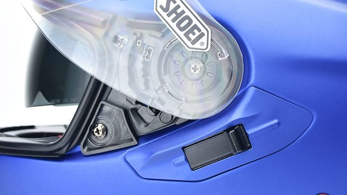 Switch for controlling the internal sun lens on The Shoei GT Air II.