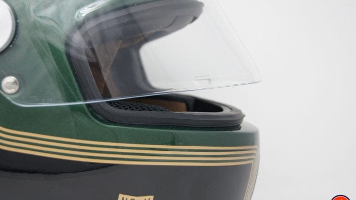 NEXX X.G100 Racer Motordrome Helmet profile view with visor slightly open
