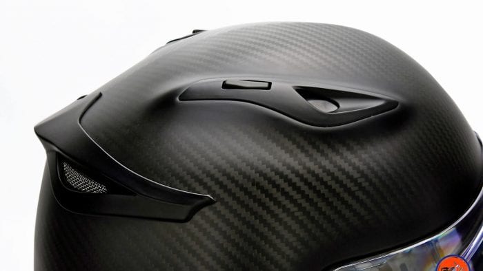 Top air vents on the Klim K1R helmet