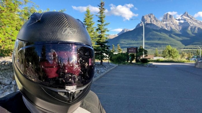 Klim K1R helmet in Canmore, Alberta.