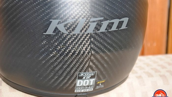 The back of the Klim K1R helmet.