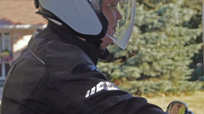 The SCHUBERTH M1 PRO with SC1M worn by Alan