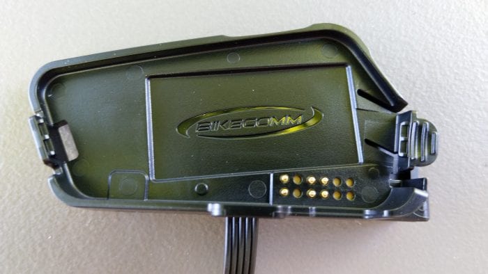 Bikecomm BK-T1 Bluetooth Headset - holder plate closeup