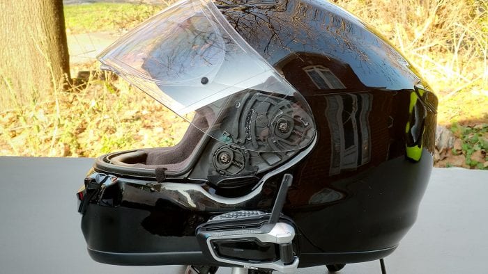 Cardo Scala Rider PACKTALK BOLD installed on Shoei QWEST