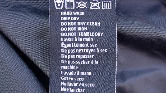Washing instructions for the Gerbing heated vest.