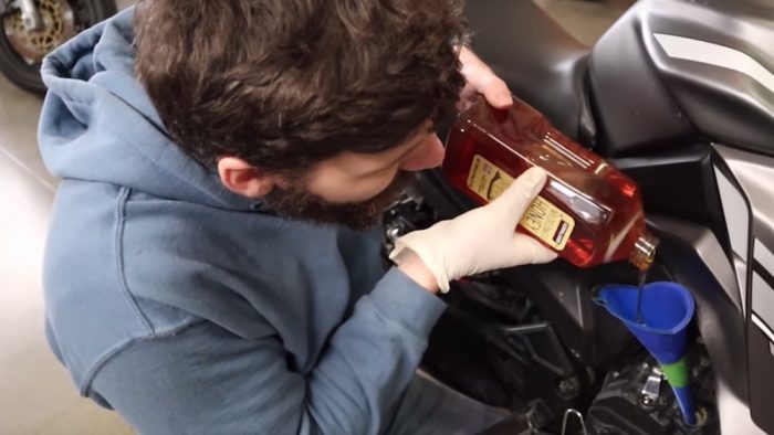 honey in a motorcycle