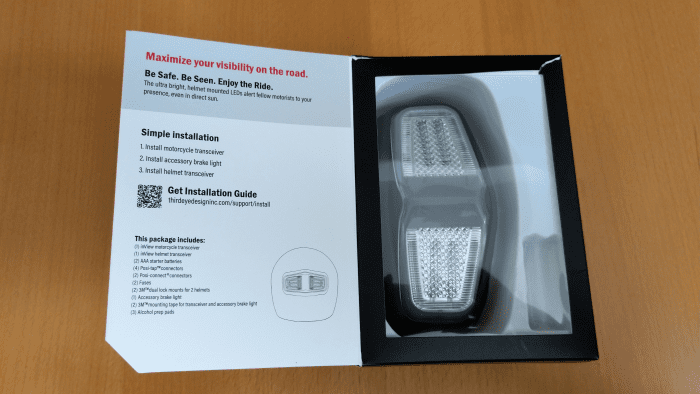 inView, Retail Box, inside of cover and helmet module packaging