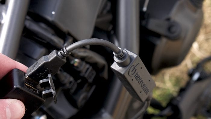 ridepower charger on the bike