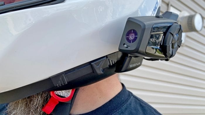 The Sedici Strada II sun visor actuation switch.