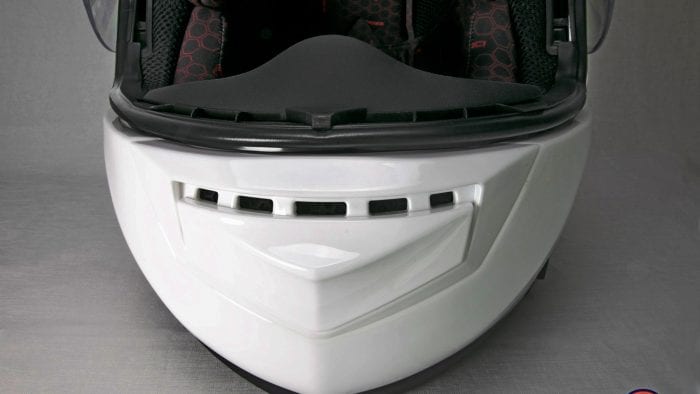 The Sedici Strada II helmet chin vent.