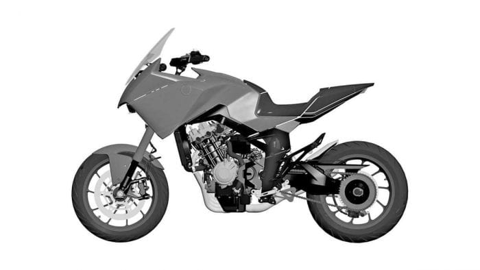 Honda CB4X patent drawing