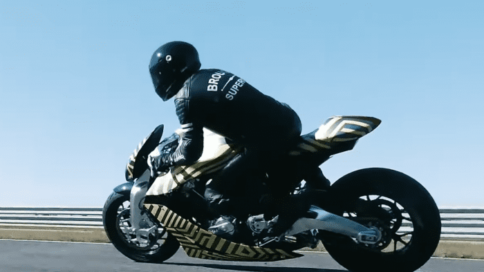 Aston Martin Brough Superior AMB 001 on the track