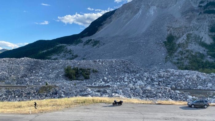 Frank Slide British Columbia with Turtle Mountain in the background.