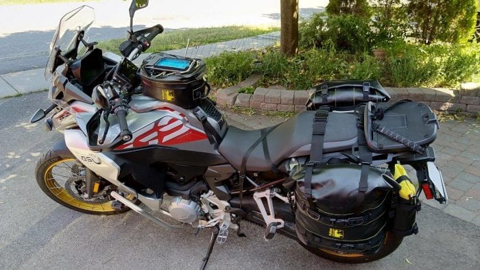 Photo of Wolfman Blackhawk Tank Bag, Expedition Saddle Bag, and Wolf Bottle Holster