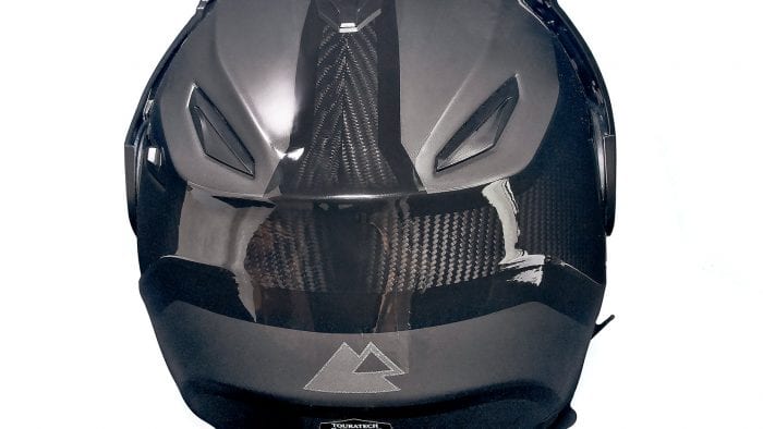 Back view of the Touratech Aventuro Traveller Carbon.