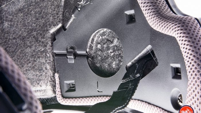 Speaker pockets inside the Touratech Aventuro Traveller Carbon